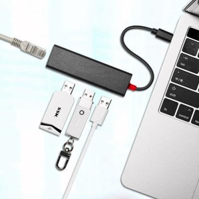 USB Type-C to 4 Port RJ45 Network Hub