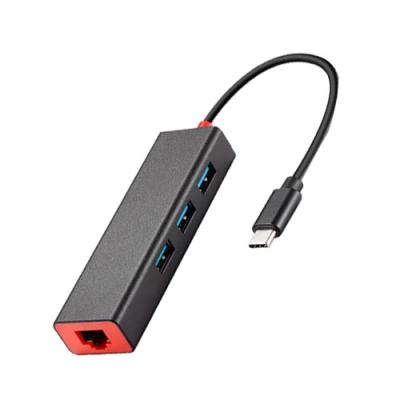 USB Type-C to 4 Port RJ45 Network Hub