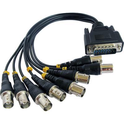 Breakout Cable DB15 Pin Male to 8 BNC Connector Adapter