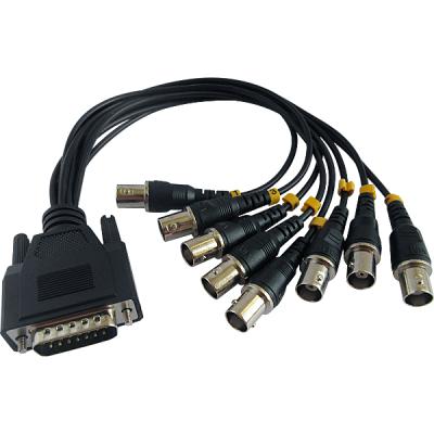 Breakout Cable DB15 Pin Male to 8 BNC Connector Adapter