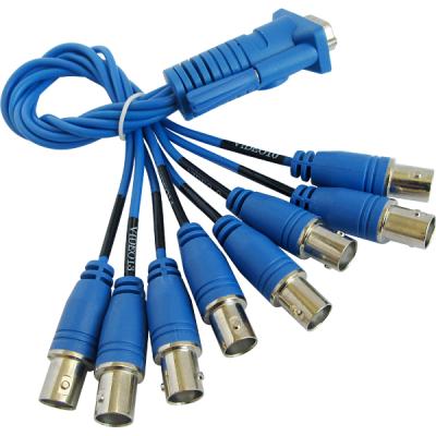 Breakout Cable VGA 15Pin Male to 8 BNC Connector Adapter