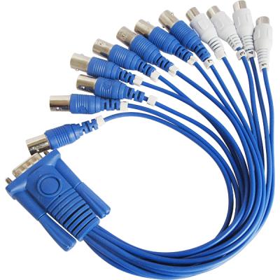 Breakout Cable VGA 15 Pin Male to 8 BNC 4 RCA Connector Adapter