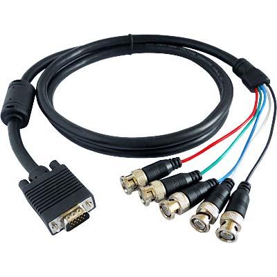 HD15 VGA to 5 BNC RGBHV Monitor Cable