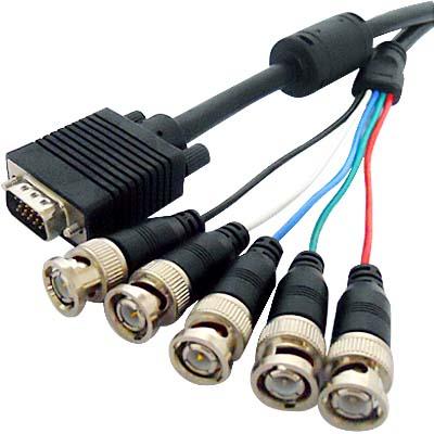 HD15 VGA to 5 BNC RGBHV Monitor Cable
