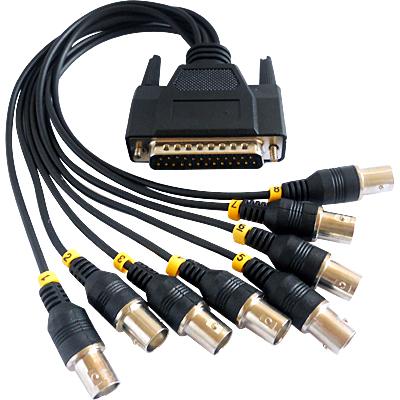 Breakout Cable DB25 Pin Male to 8 BNC Connector Adapter