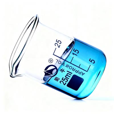 25ml Glass Beaker Laboratory Glassware Low Form Griffin 3.3 Borosilicate Printed Graduation