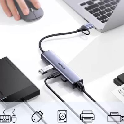 USB Type-C Hub Ethernet RJ45 Converter Adapter for Laptop