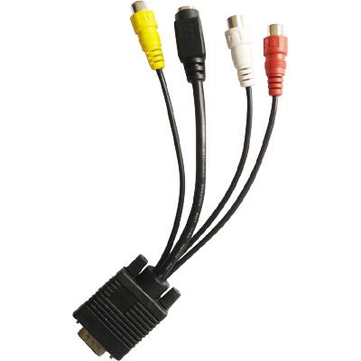 SVGA/VGA to Svideo and 3 Female RCA Cable