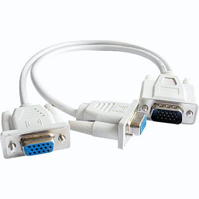 VGA Splitter Cable Converter - 1 HD15M to 2 HD15F