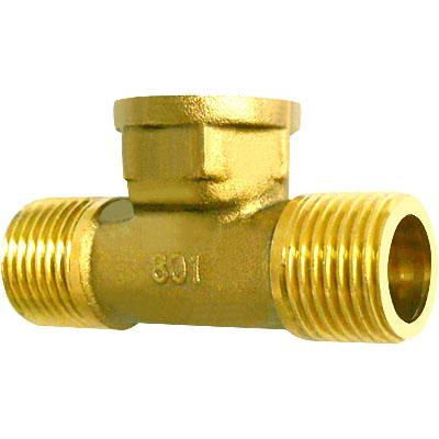 Brass 1/2 Male x 1/2 Male x1/2 Female Tee