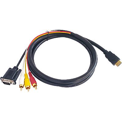 HDMI to 3 RCA + VGA Cable M/M 1.8m/6ft
