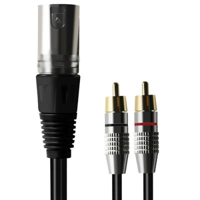 XLR Jack Male to Dual RCA Male Splitter Cable 5 Feet