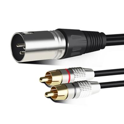 XLR Jack Male to Dual RCA Male Splitter Cable 5 Feet