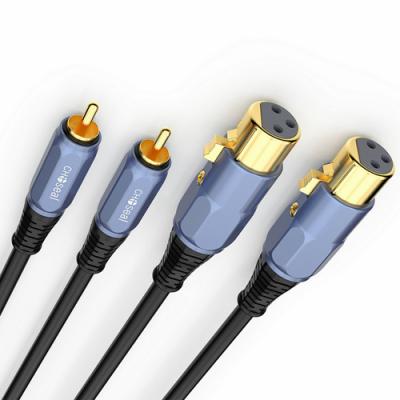 Dual XLR Female to Dual RCA Male Converter Cable 5 Feet