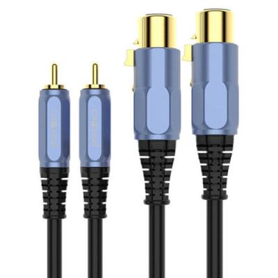 Dual XLR Female to Dual RCA Male Converter Cable 5 Feet
