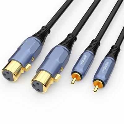 Dual XLR Female to Dual RCA Male Converter Cable 5 Feet