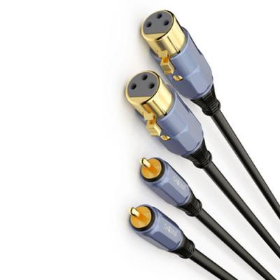Dual XLR Female to Dual RCA Male Converter Cable 5 Feet