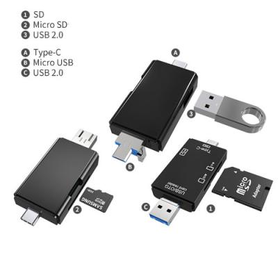 USB Type-C Type-A Micro USB 3 in 1 SD TF Memory Card Adapter